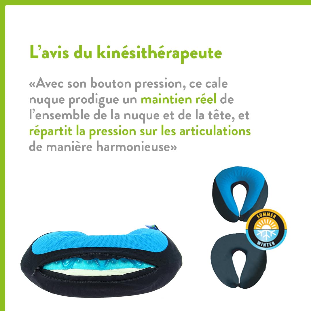 Kine Travel 169803 Supporto Collo in Gel Cuscino Ergonomico da Viaggio