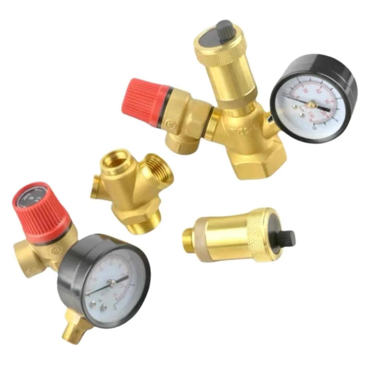 Valvola di scarico di sicurezza in ottone con filettatura femmina maschio BSP da 1,3 cm, 1,9 cm, 2,5 cm, scarico della pressione, per scaldabagno solare (filettatura esterna G1)
