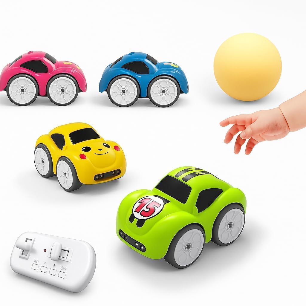 Rechargeable Smart Sensor Mini Car for Kids | Magic Induction RC Intelligent Car with Obstacle Avoidance, Music & LED Lights | Pull Back Racing Toy | Educational Gift for Boys & Girls (MULTI COLOR)