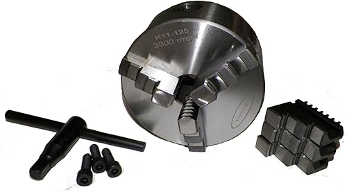 Miniatura 2 de Portabrocas de torno autocentrante de precisión de 5 pulgadas (5 pulgadas) con 2 juegos de mandíbula