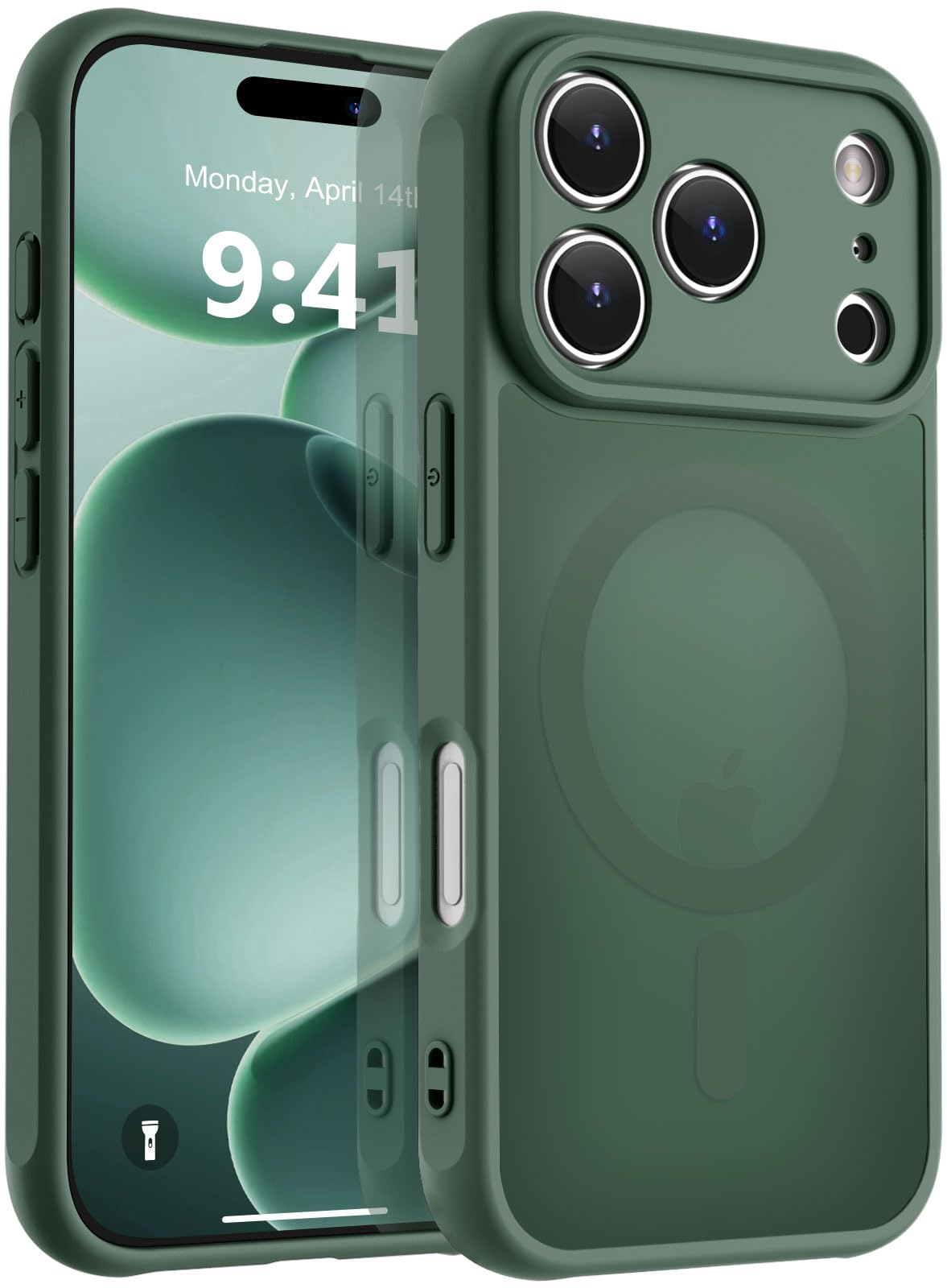 MOCCA Magnetic Shockproof for iPhone 17 Pro Case,Midnight Green