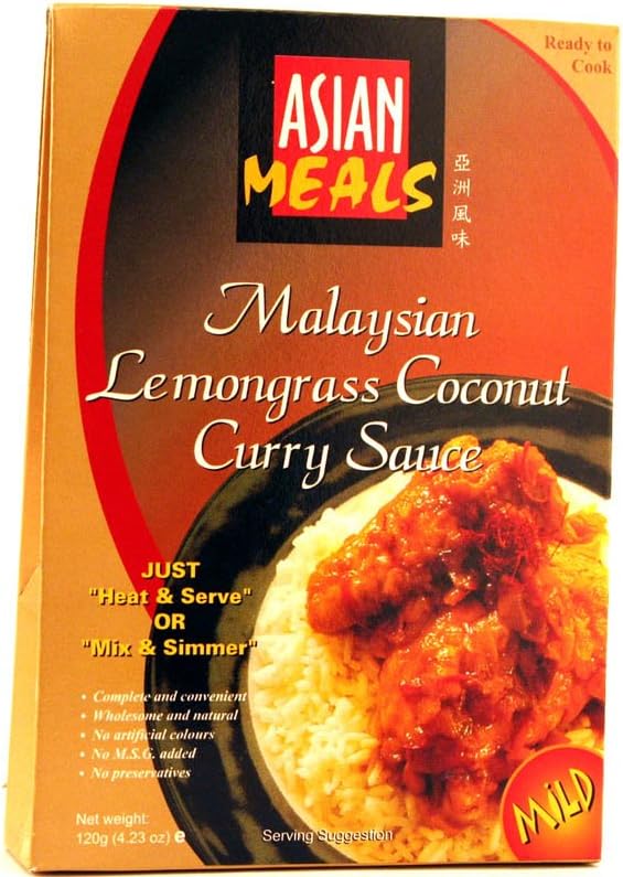 Malaysian Lemongrass Coconut Curry Sauce (Mild Spicy) - 4.23oz (Pack of 12)