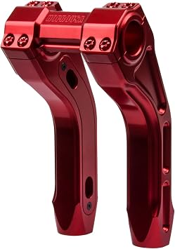 8" Height 1 inch & 1.25 inch Size Adjustable Handlebar Riser 2 inch Pullback Fit For Dyna Fat Bob Street Bob Low Rider Touring Electra Glide Fat boy Aluminum8" Red