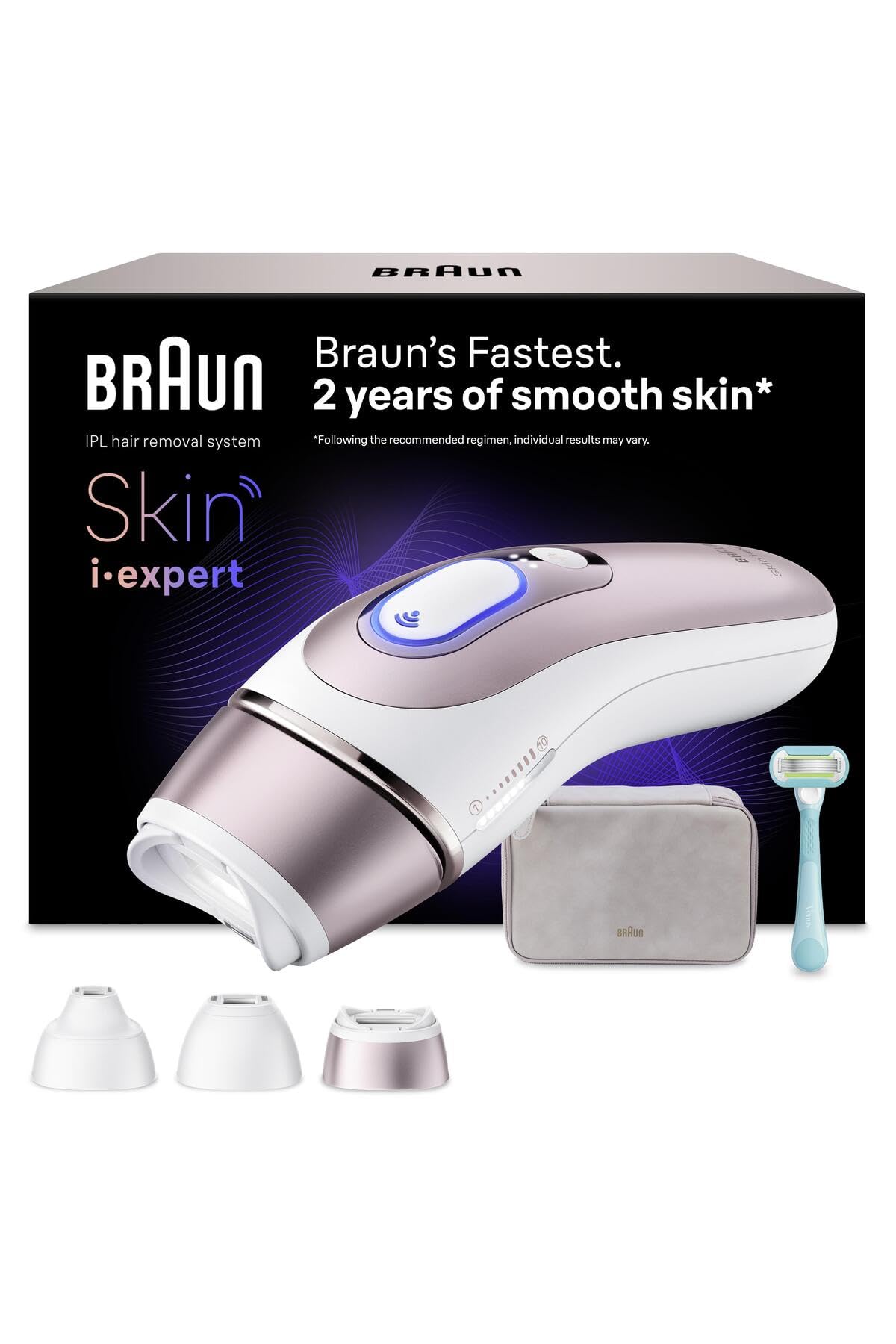 Braun IPL Skin i·expert, Evde Lazerle Tüy Alma, App ile, Çanta, 3 Başlık, PL7321
