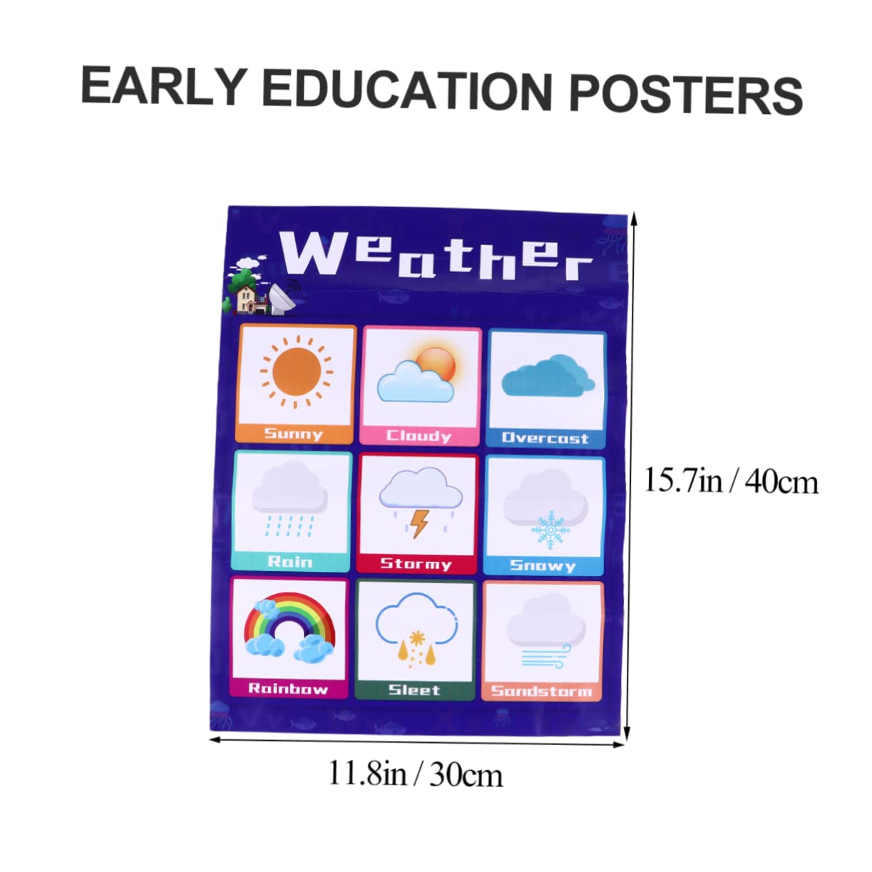 Housoutil Tableau Éducatif Mural pour Garçon et Filles, Léger et Petit, en Pp Colle au Dos, Affiche D'apprentissage pour Bébé, pour Éveil et Attention des Couleur Aléatoire Style Aléatoire