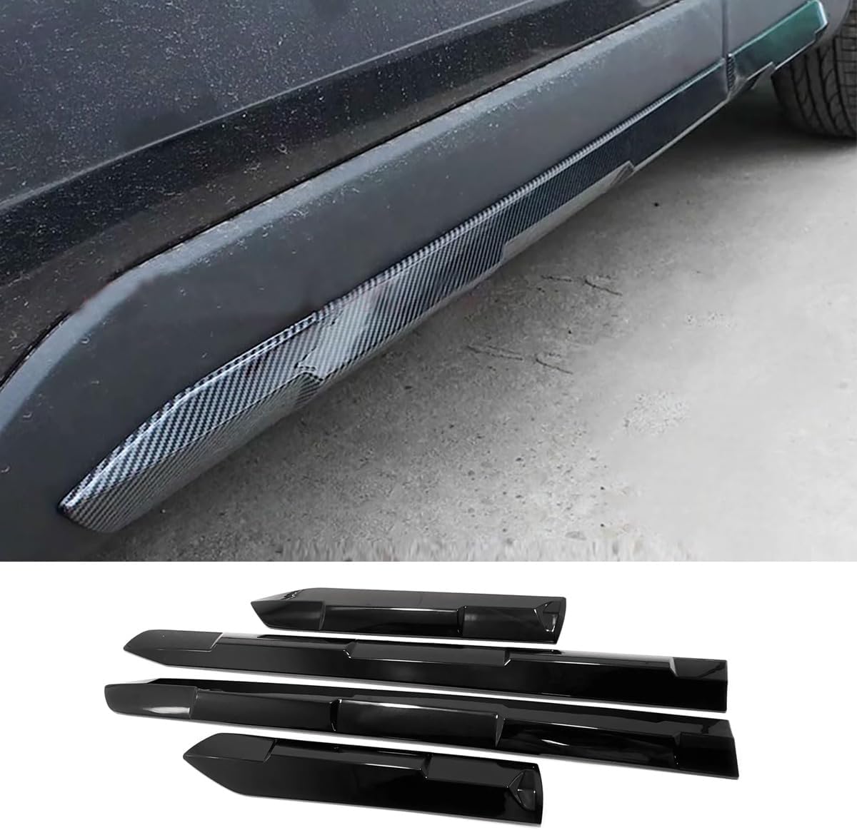 Car Accessories Glossy Black Body Side Door Molding Guard Cover Trims Fit for Toyota Corolla Cross 2022 2023 ABS 4 PCS