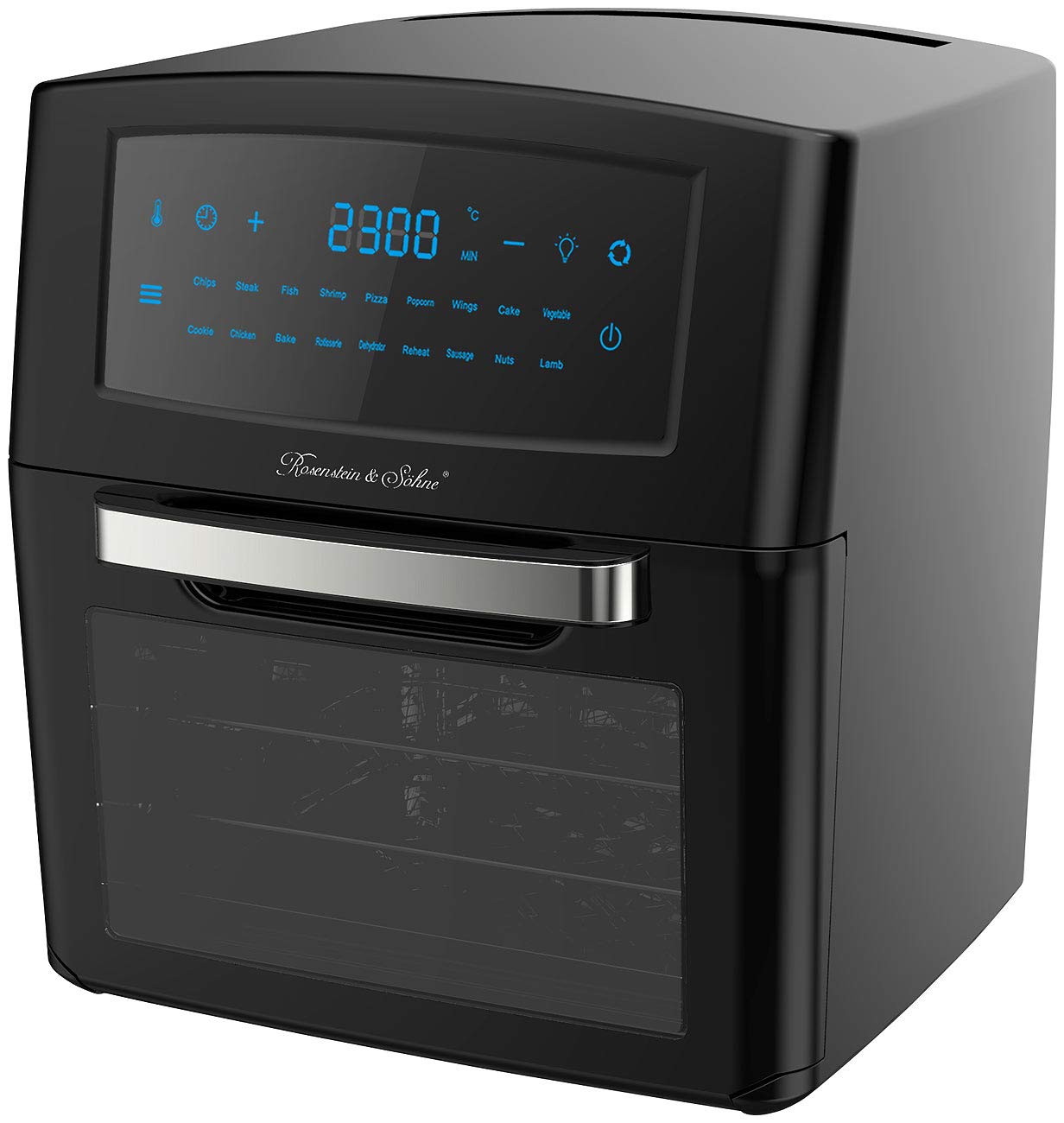 Rosenstein & Söhne Friggitrice ad Aria XXL Digitale HF-400 12 L 1500 W Mini Forno Ventilato Nero
