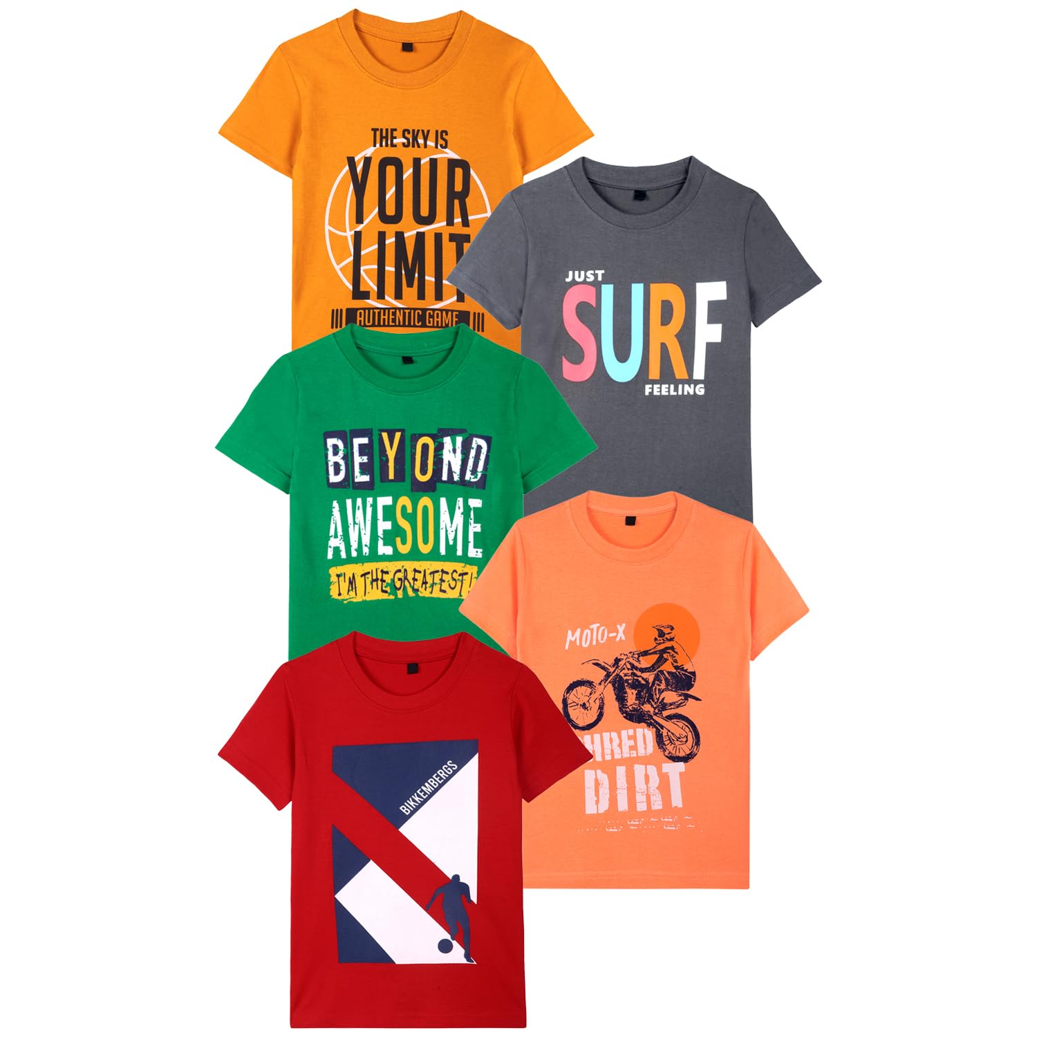 Boys Boys regular fit tshirt T-Shirt (pack of 5)