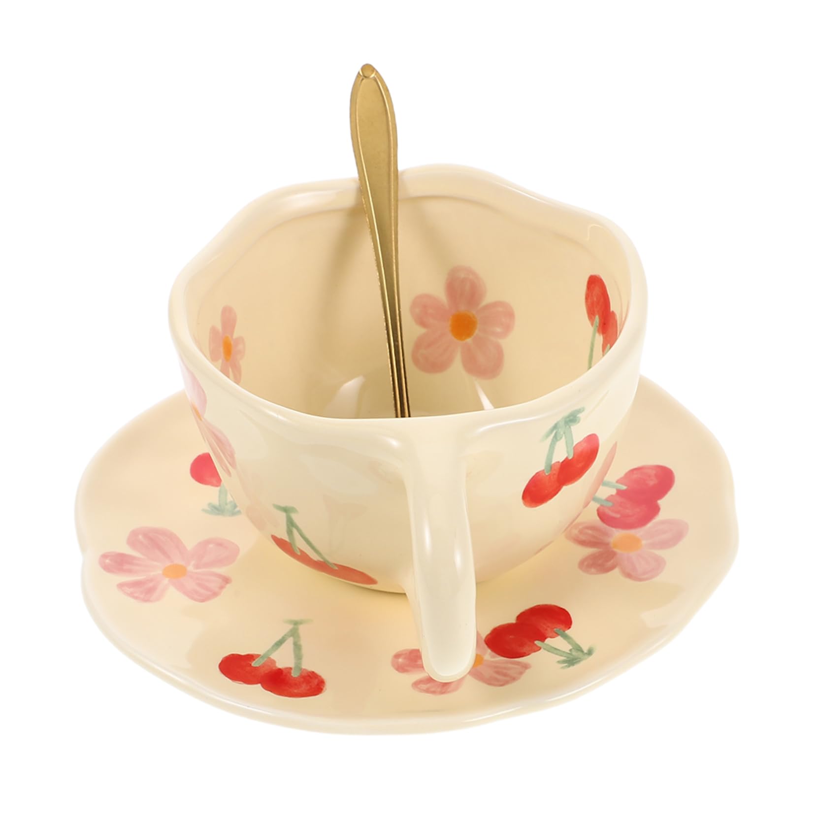 ABOOFAN Tasses à Café à Fleurs Tasses Et Soucoupes Céramique Ensemble De Créatives Déjeuner