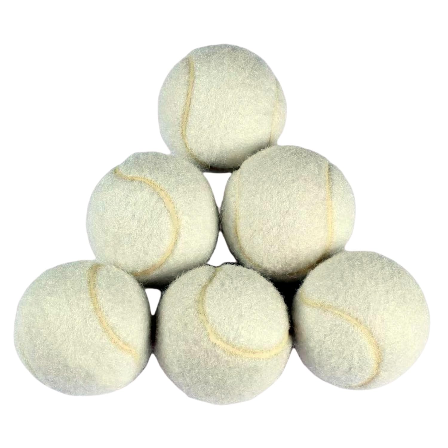 Easnea 6 PCS Training Tennis Balls, High Elasticity Practice Tennis for Beginner, Exercise Playing Balls Felt Training Toys for Pet Dog (Beige)
