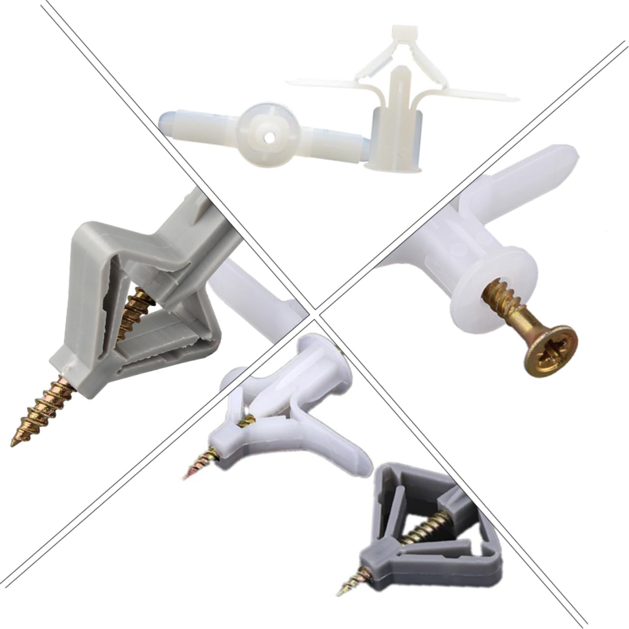 Garneck 250pcs M8x38 Plastic Aircraft Type Bulge Tube Plasterboard Fixing Accessories