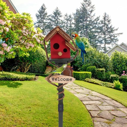 Maison d'oiseaux sur poteau pour protéger les petits oiseaux des prédateurs - 5