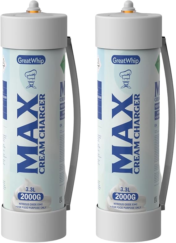 GreatWhip Whipped Cream Chargers, 3.3L Tanks, 2000g Whip