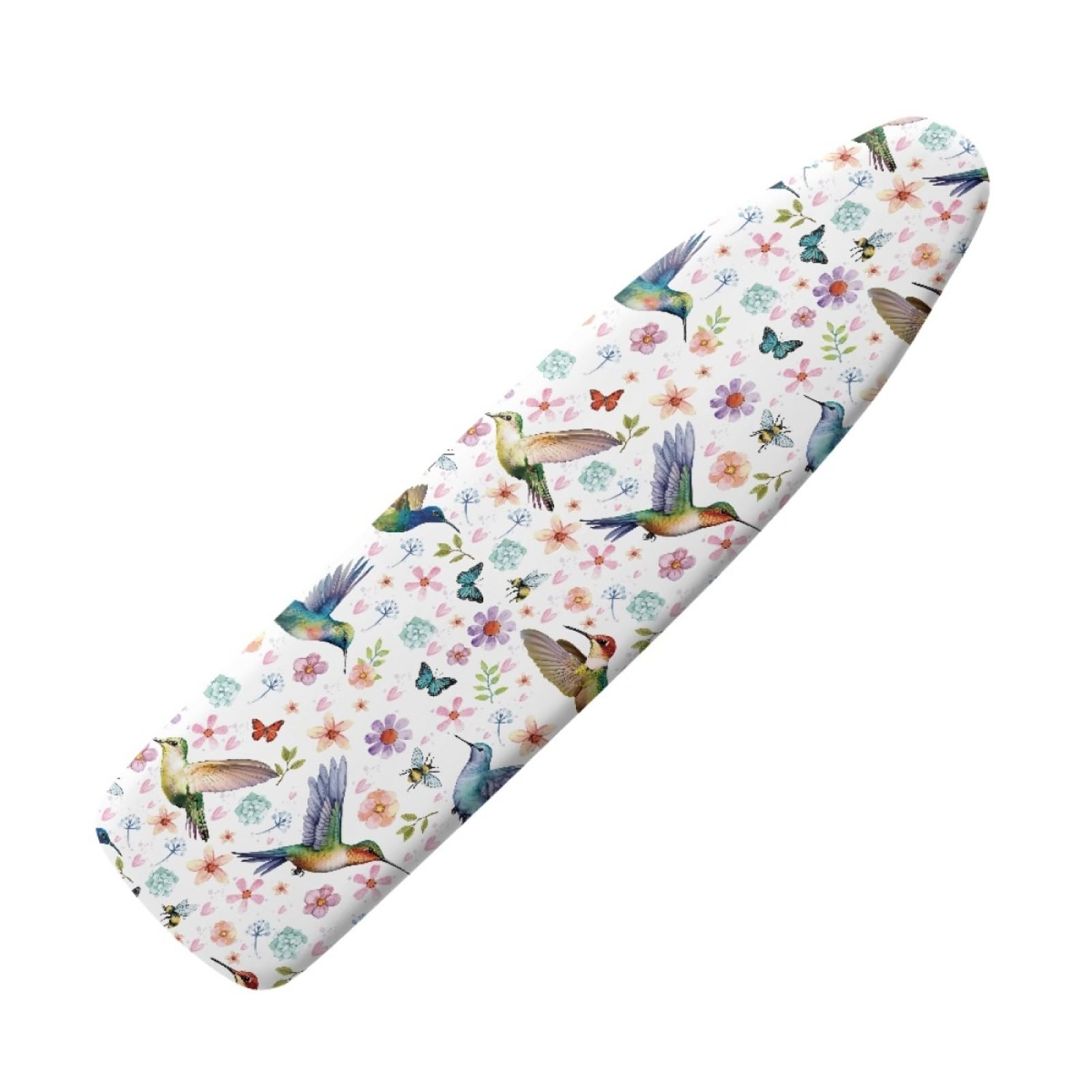 Ironing Board Covers 110 x 35cm Green Blue Hummingbird Iron Board Covers and Pad Thick Resist Scorching and Staining Thick Easy Fit Iron Cover Adjustable Elastic Rope Ironing Boards Cover 110x35cm