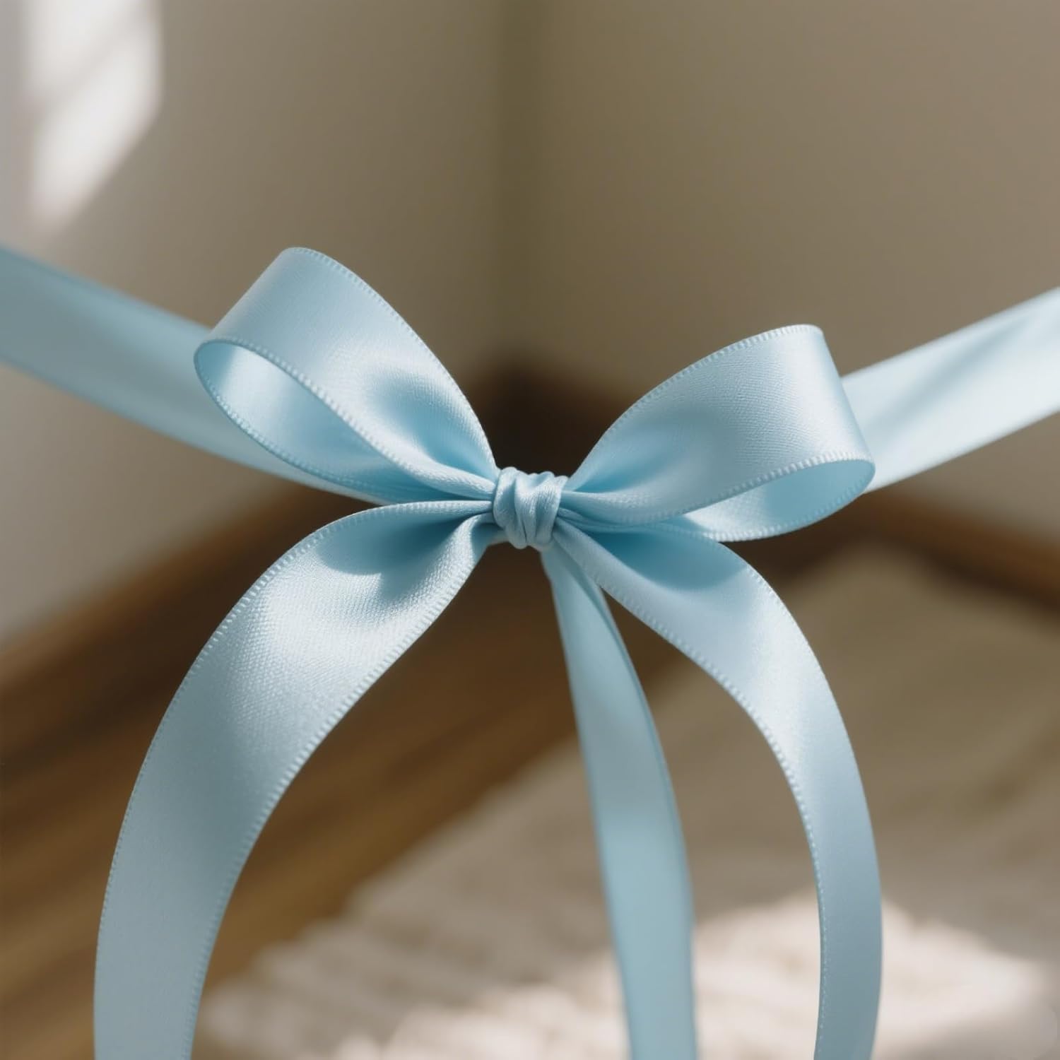 Double-Faced Satin 1.5 Inch x 100yds Blue Ribbon Double Stitched Edges Eco-Friendly Wedding Gift Wrapping Ribbon for Floral Bouquets Invitations Sewing Party Decorations (Blue)