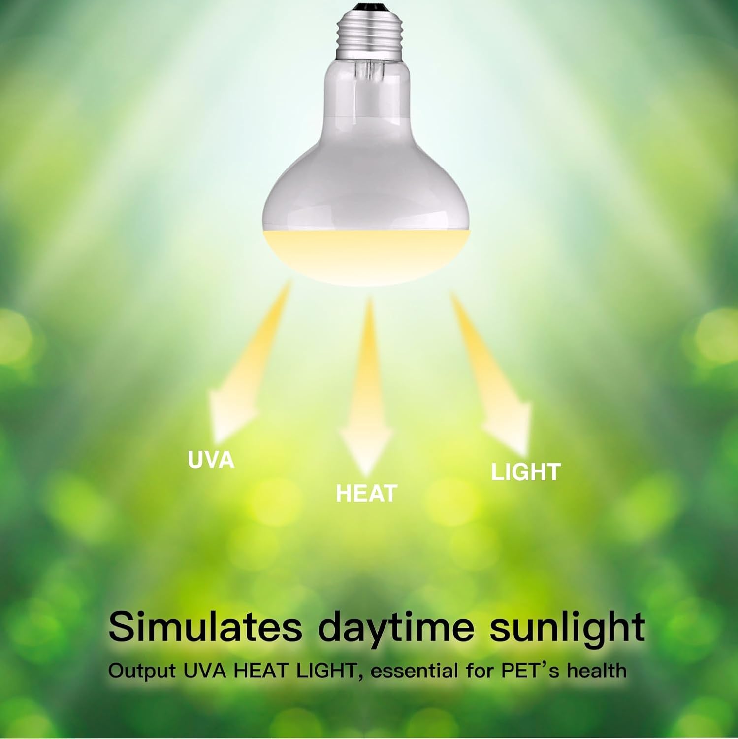 Reptile Heat Lamp and Reptile Light Fixture, Daylight Basking Spot Heat Bulbs and 5.5'' Reptile Deep Dome