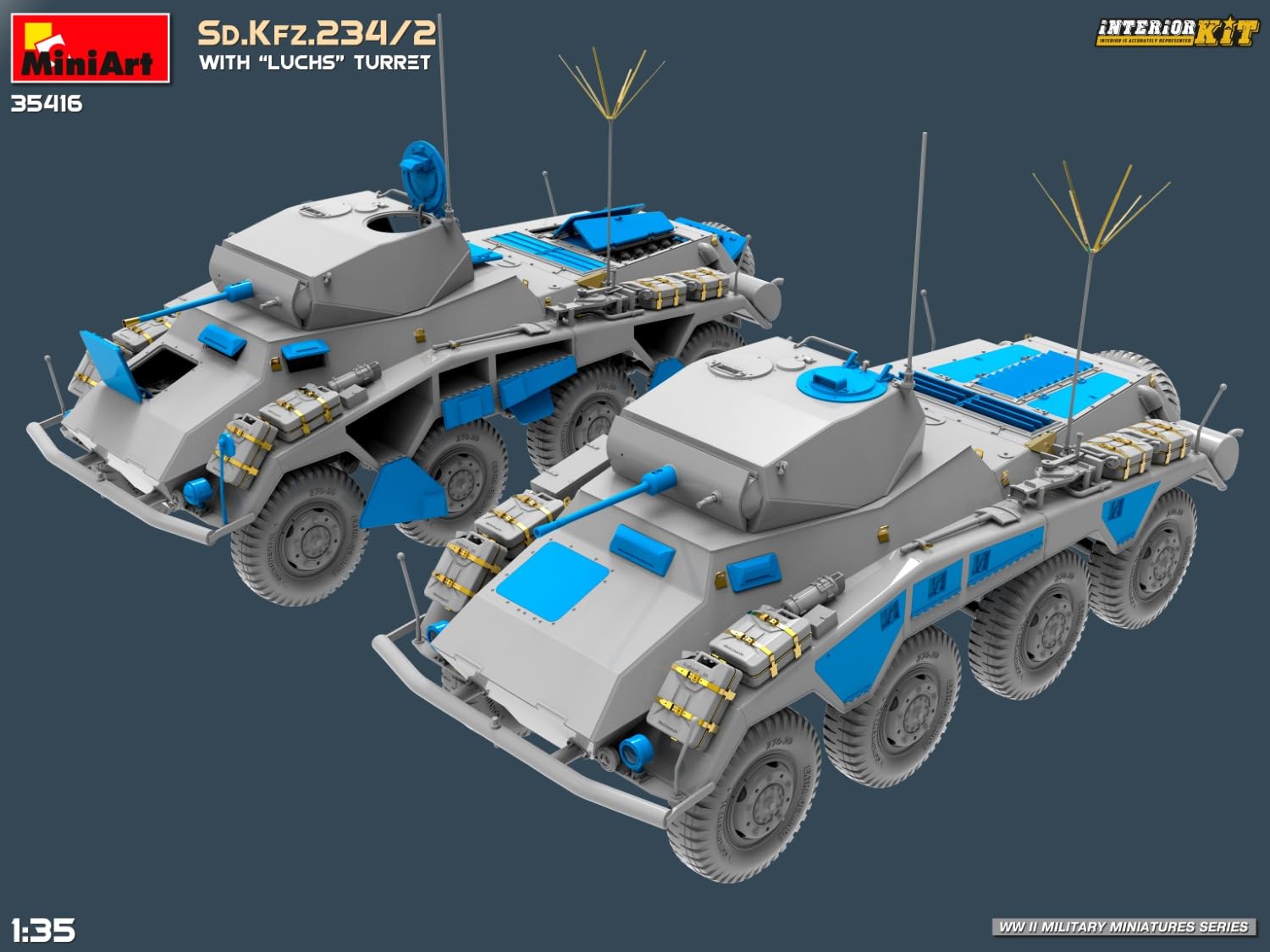 (MIN35416) - Miniart 1:35 - SD.Kfz.234/2 with 'Luchs' Turret (INT Kit)