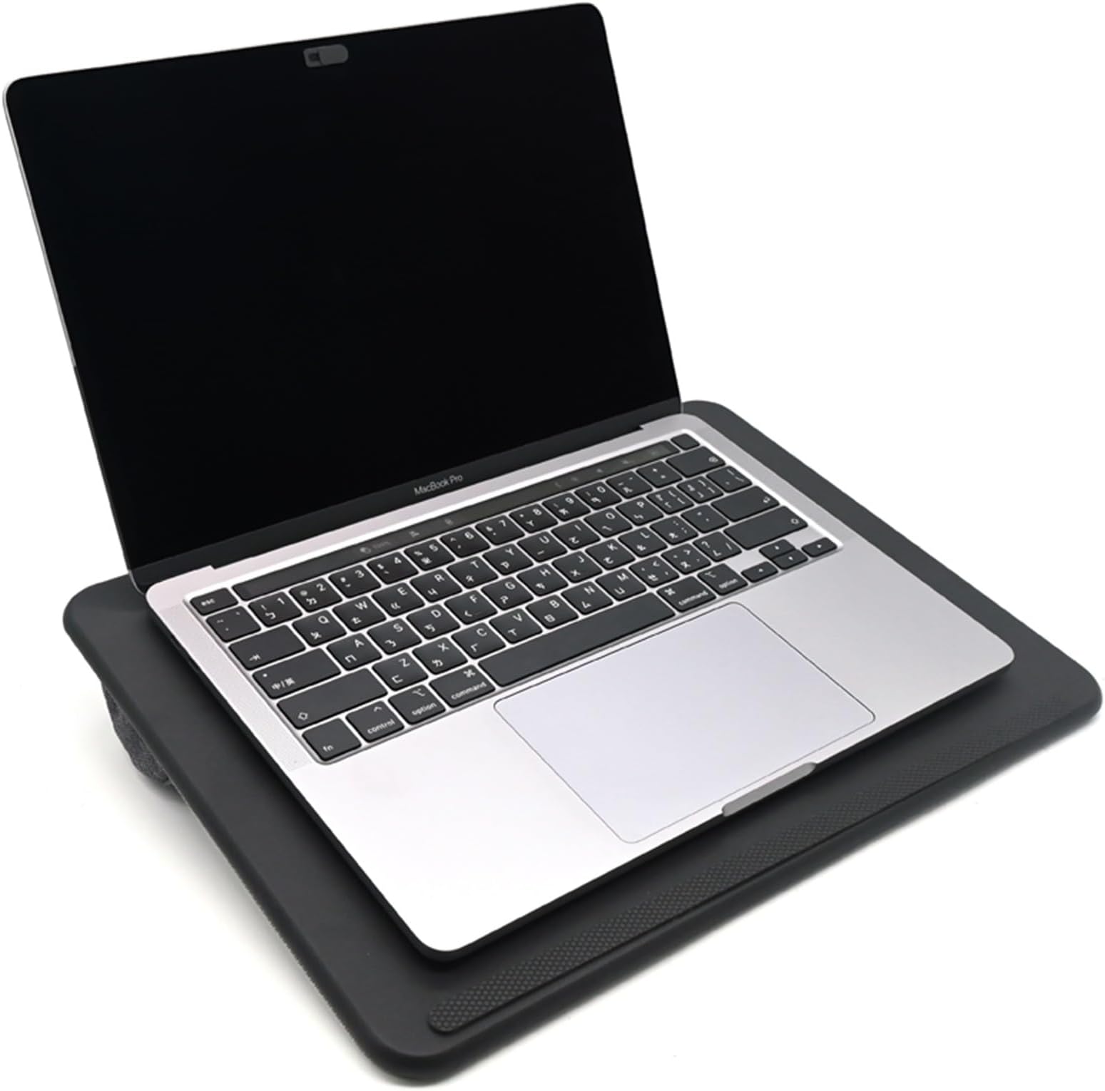 Lap Desk for Bed & Sofa – Medium Laptop Tray with Cushion, Wrist Rest & Anti-Slip Strip, Lightweight Lapdesk Table Stand Fits up to 15.6” Laptop (Medium - Black PU Surface)