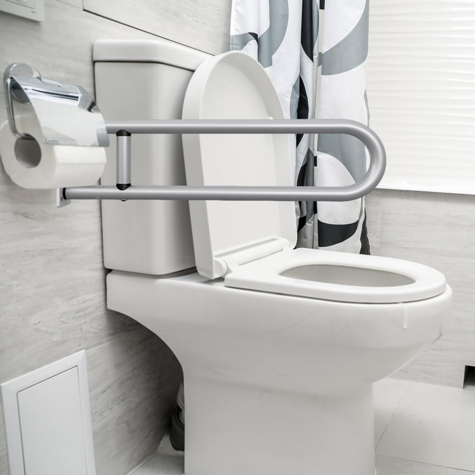Asidero para inodoro, barras de seguridad para baño, pasamanos de | seguridad Asa estable - Impermeable, en forma de U, riel de soporte plegable, asa plegable para personas mayores, discapacita
