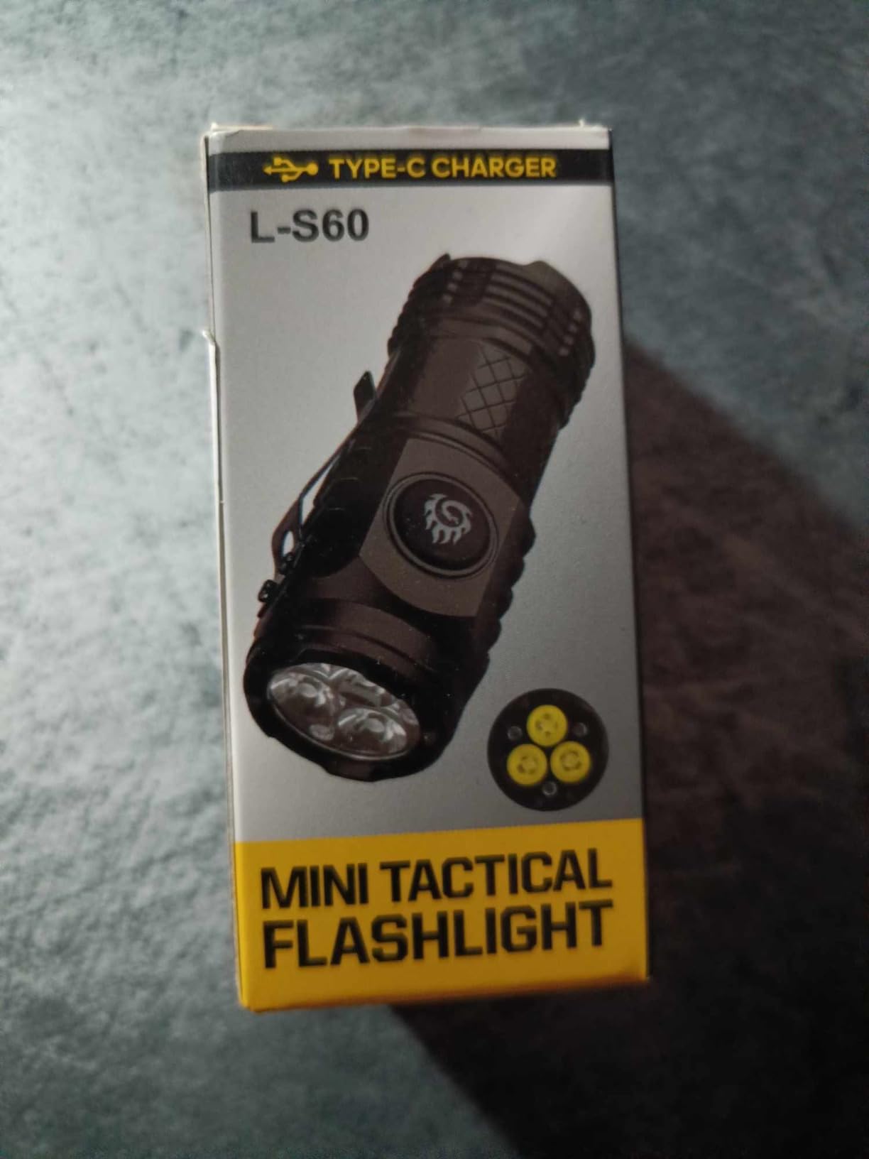 Lampe De Poche LED Rechargeable Monstre 3 Yeux - Mini Mais Puissante, 5 Modes, Portée Jusqu'à 200m - Design Compact Noir/argent