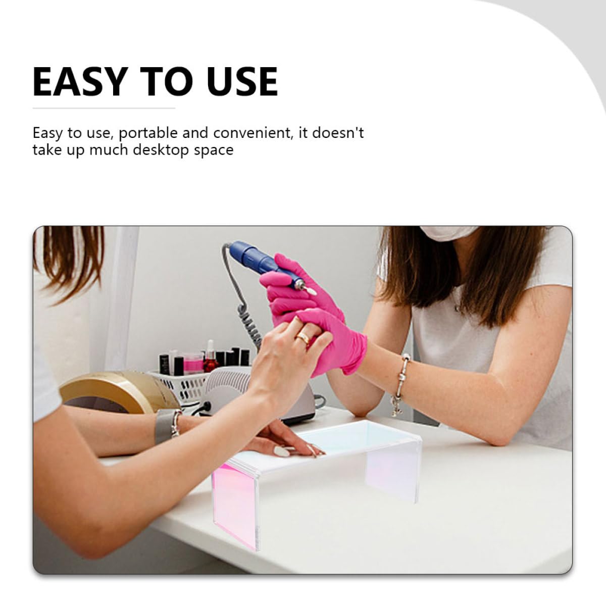 Cuscino Poggia Mani Manicure Acrilico Bianco per Polso | Uso Domestico e Salone, Portatile e Comodo, Supporto Stabile Durante la Lavorazione