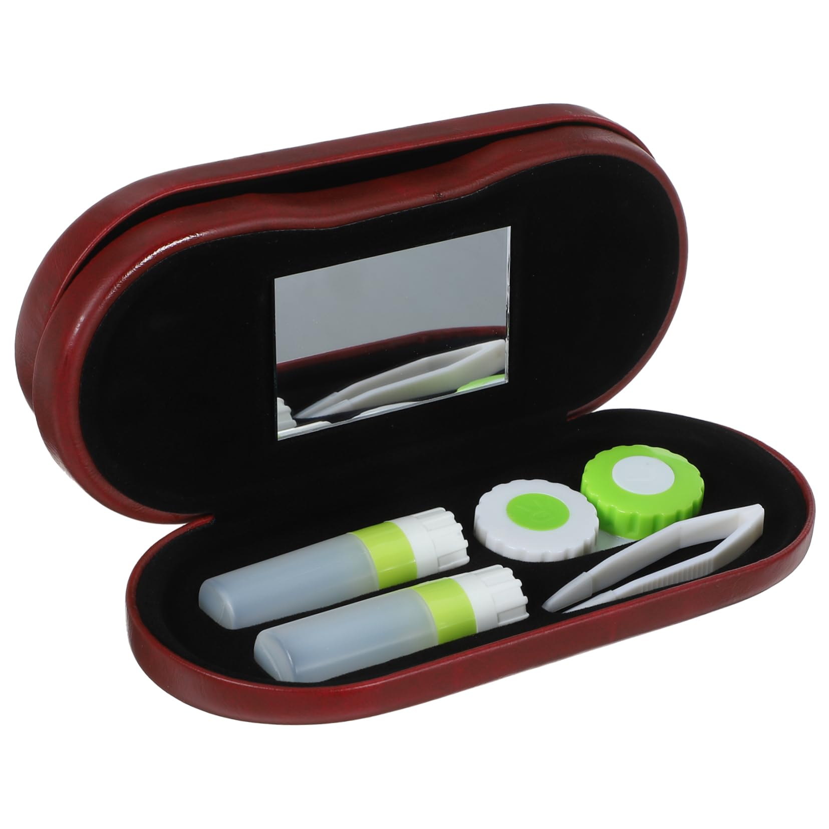 4 Sets Brillenetuis Brillenbehälter Linsenhalter Brillentrage Organizer Etuis Empfindliche Kontaktlinsenetuis Doppel Brillenetui Kontaktlinsen Zubehör Pinzette Rotes Feines Vlies