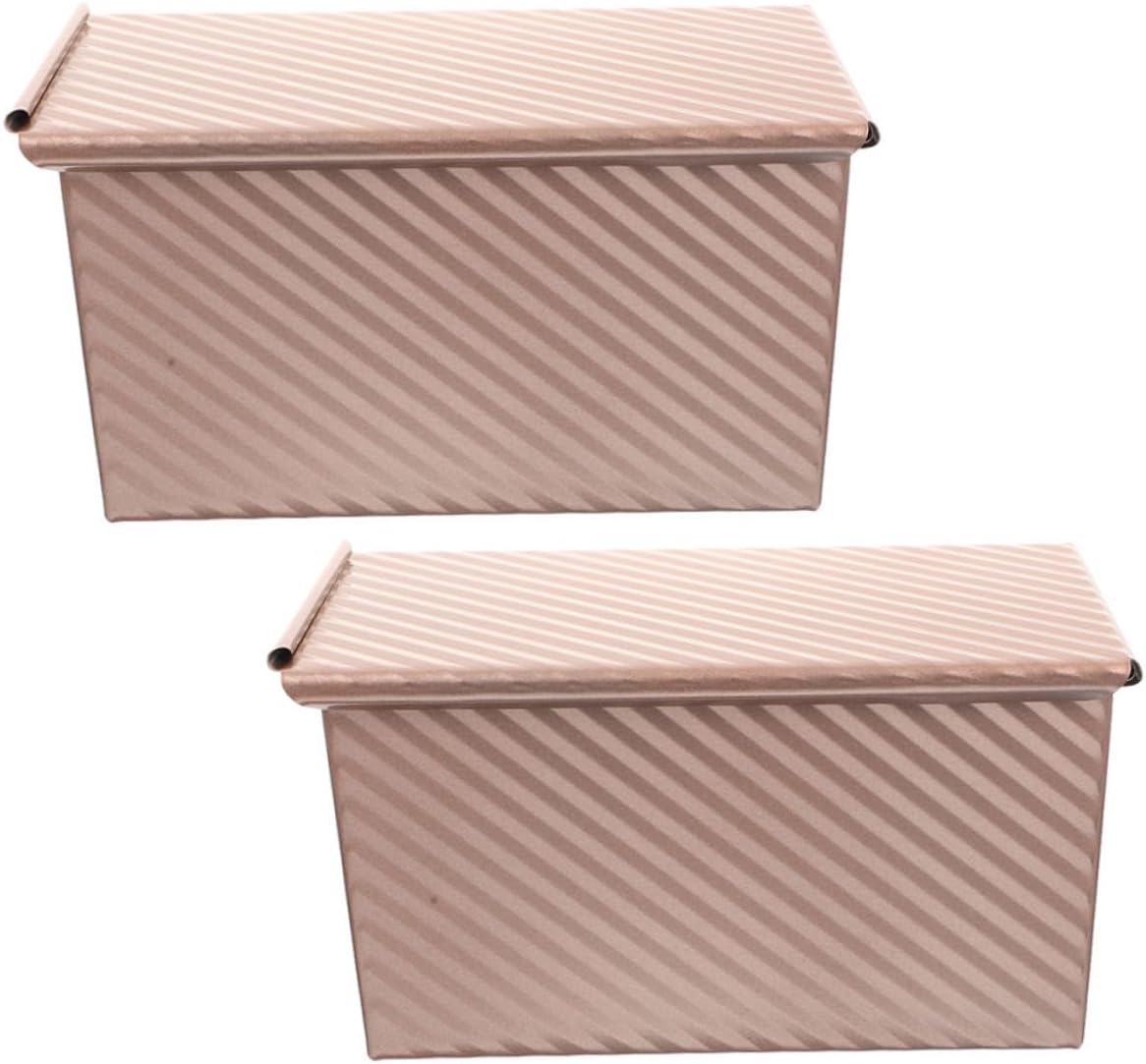 MAGICLULU 2Pcs Carbon Steel Loaf Pan with Lid Non Stick Rectangular Toast Mold for Baking Bakeware for Home and Professional Use for Bread Lovers