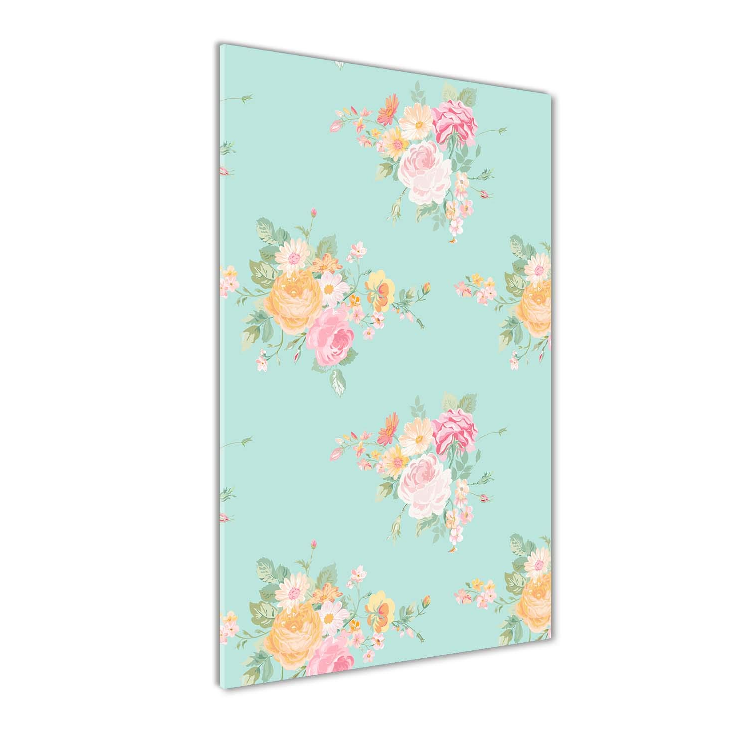 Tableau en verre fleurs vintage Tulup 60x120 cm - Crédence panoramique multicolore cuisine