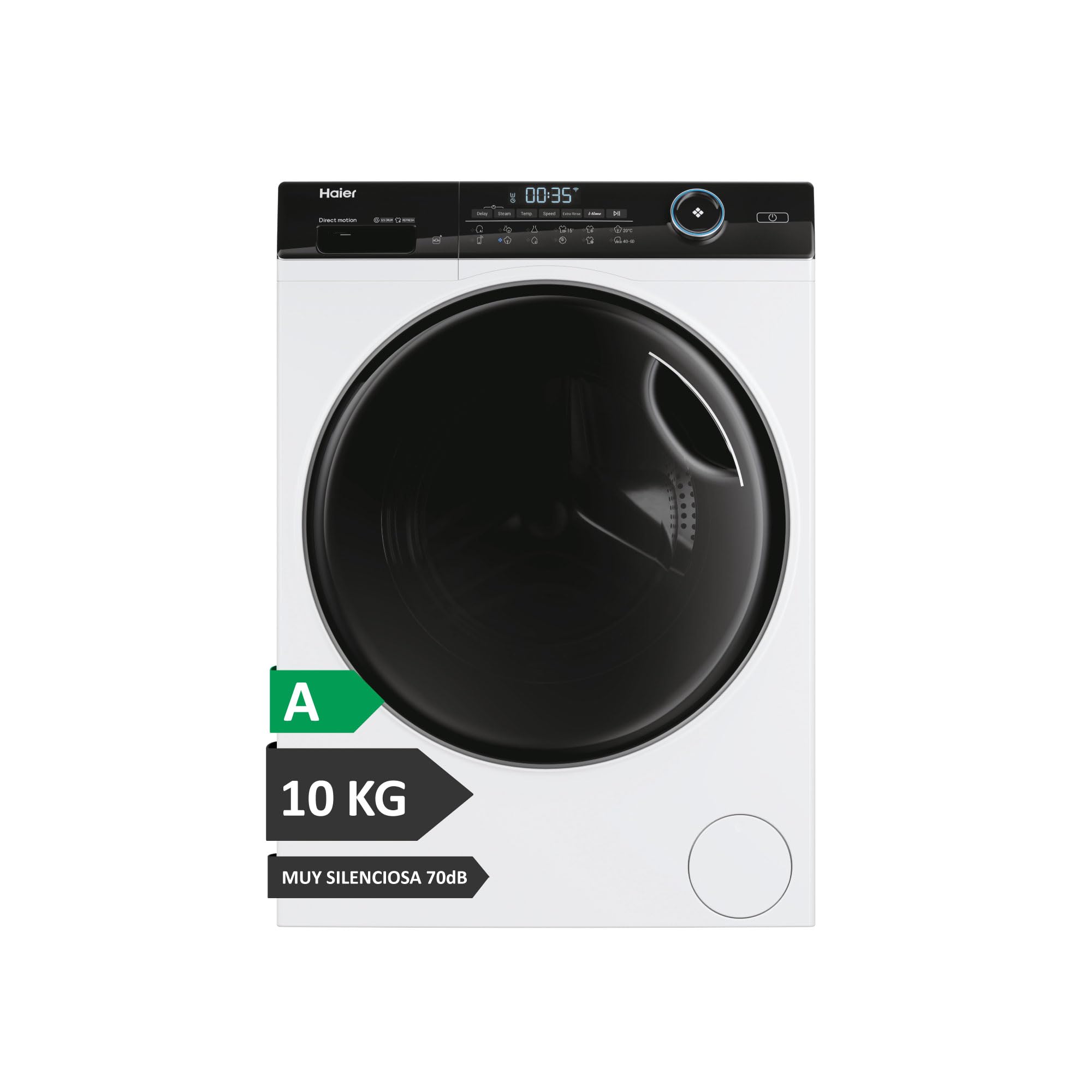 Haier I-Pro Series 5 HW100-B14959U1-S Washing Machine Front Load 10 kg, Artificial Intelligence, WIFI, Refresh Steam Function, Motor Direct Motion, Antibacterial, 1400 RPM, XL Drum, 10 Program as,
​​