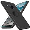 Nokia X100 5G Smartphone Case with Glass Screen Protector 360° Rotatable Ring Holder Magnetic KickstandStand Silicone TPU Shockproof Protective Cover Case for Nokia X100 6.67 Inch - Black