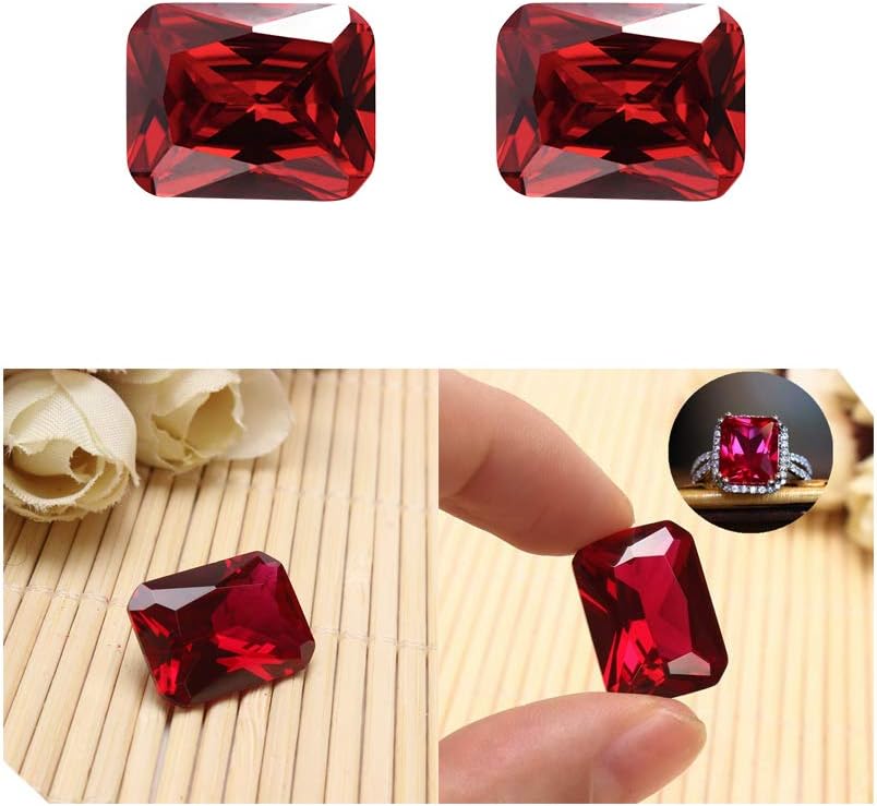 2Pcs Exquisite Plgeon Blood Red Ruby Emerald Cut Loose Gemstone Gifts
