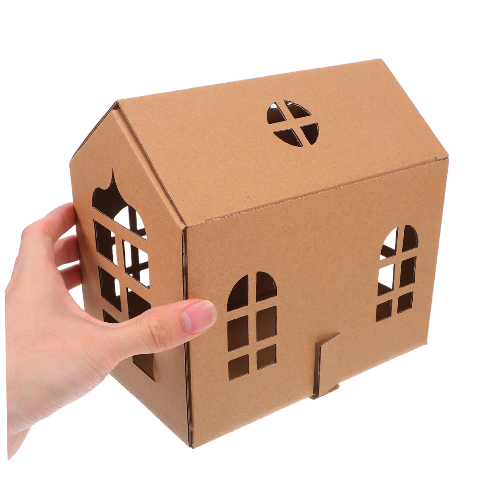 WOONEKY Kit di Artigianato in Cartone e Casa delle Bambole in Miniatura per Bambini, 3 Pezzi, Casetta di Cartone da Colorare e Assemblare, Gioco Creativo per Attività Familiari e Sviluppo