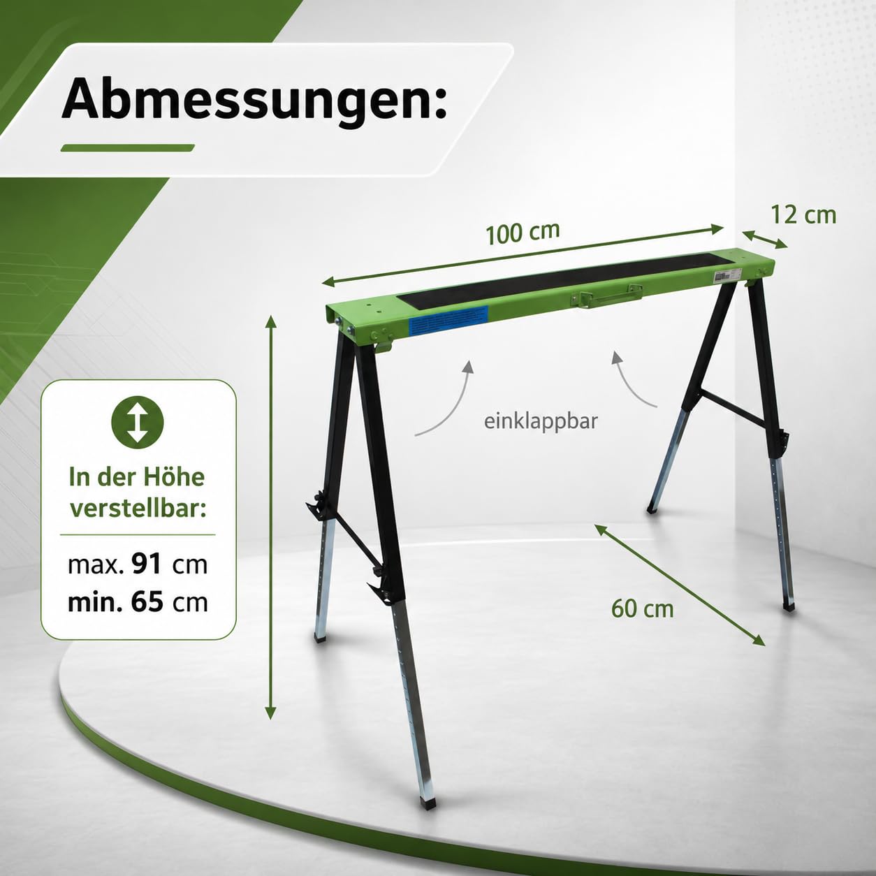 2x TRUTZHOLM Arbeitsbock Gerüstbock höhenverstellbar Teleskop Klappbock | 2er Set 300kg Tragkraft | Stahlbock 150kg je Bock Unterstellbock Stützbock Falt-Arbeitsbock Teleskop-Arbeitsbock