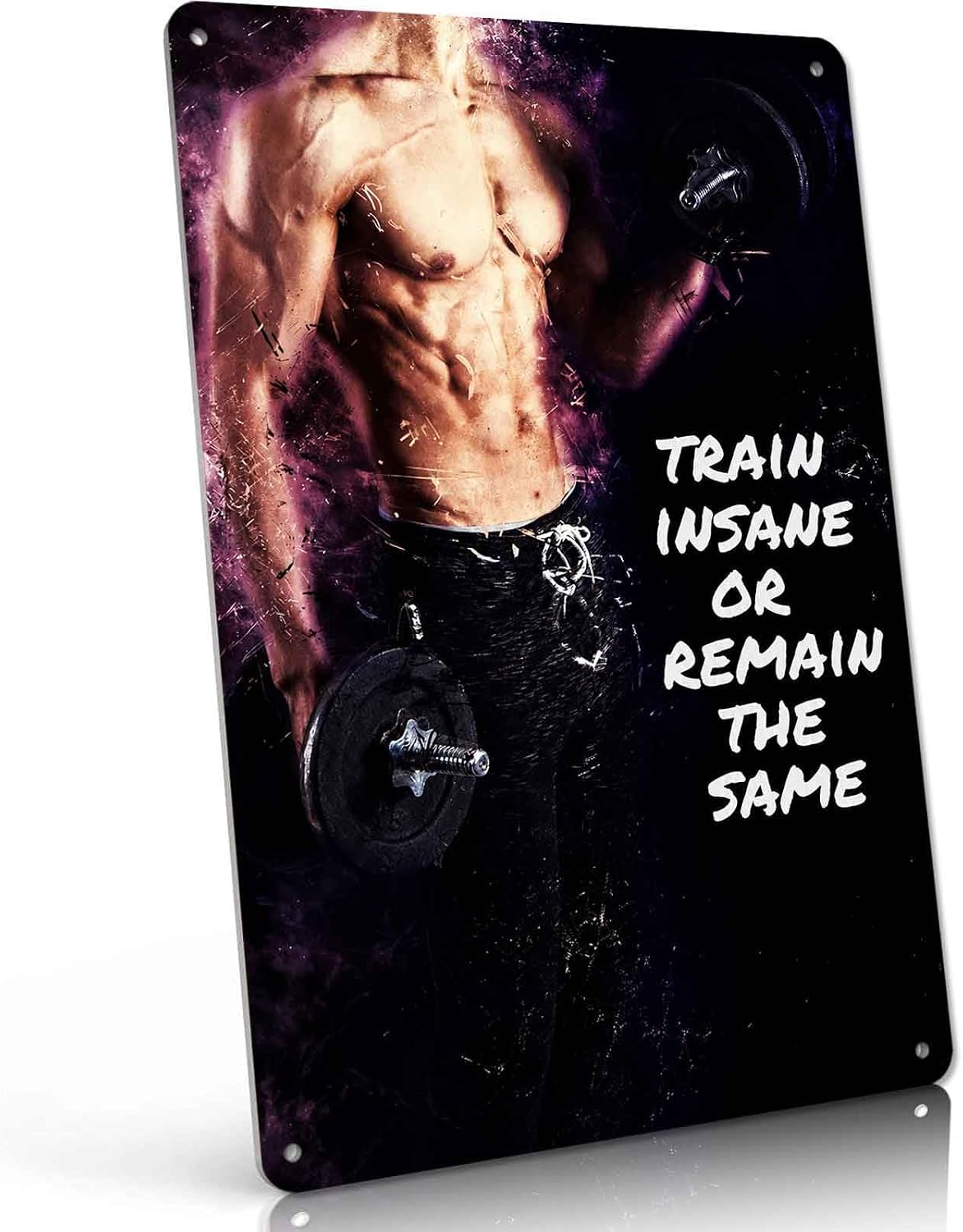 Gym Motivational Vintage Metal Signs Wall Art 8X12 Inch
