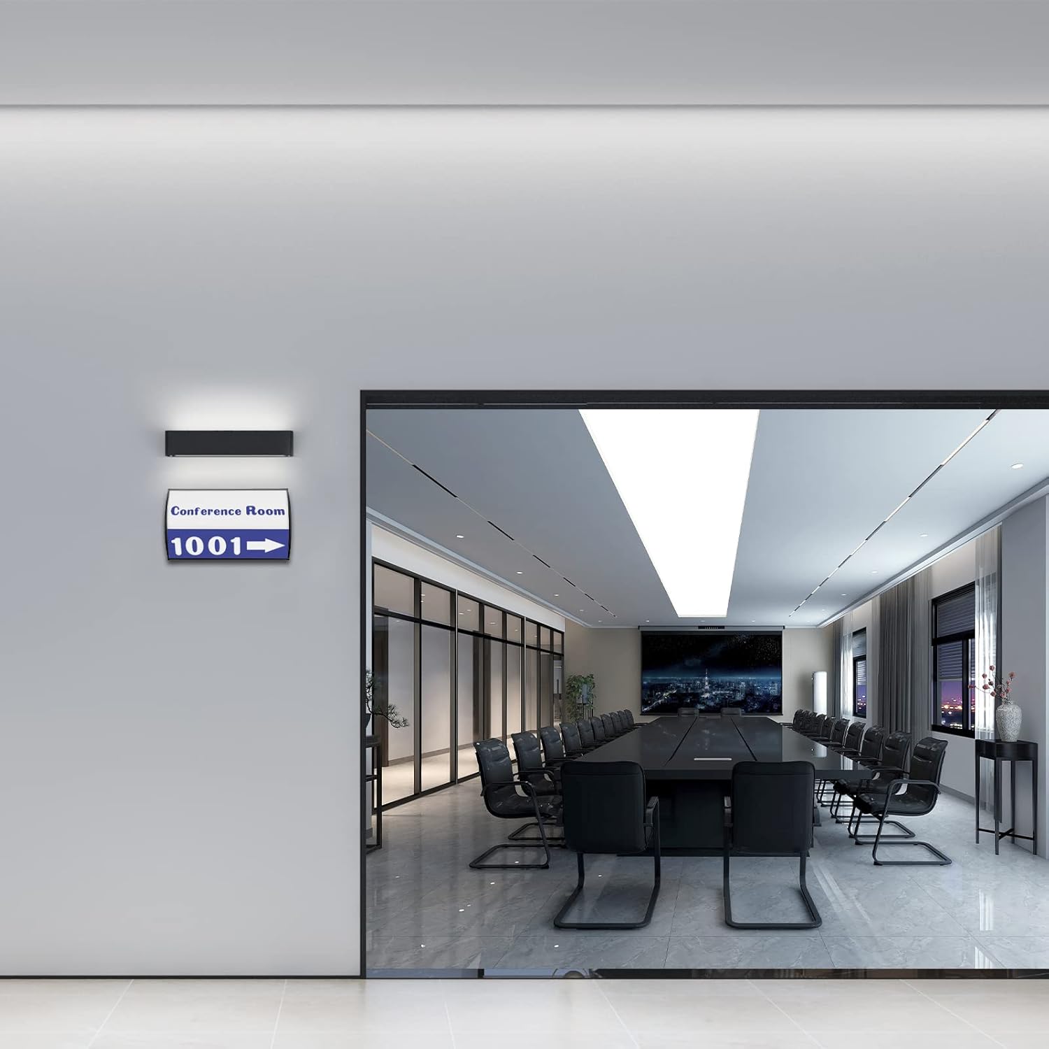 Office Sign Holder for Door - Curved Mount Name Plate Holder Frame Display 8 x 4 Inches Set of 2 Sturdy Aluminum with Adhesive Tape, Plastic Film Included - Image 8