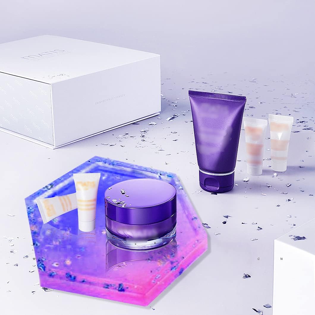 Rolin Roly Resin Hexagonal Tray Mold Silicone Large Coaster Molds Epoxy Dish Mould Plate Casting Molds DIY Irregular Rack Mold for Cosmetic Jewelry Holder Home Decoration