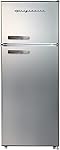 Frigidaire EFR753-PLATINUM EFR753, 2 Door Apartment Size Refrigerator with Freezer, Retro Chrome Handle, cu ft, Platinum Series, Stainless Steel, 7.5, Silver