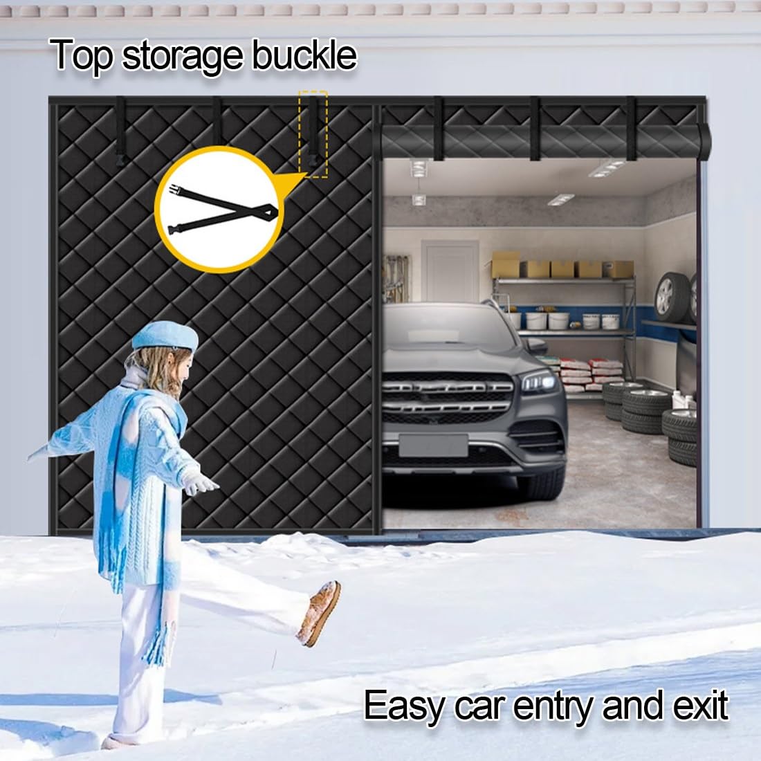 Garage Magnetisch thermisch geïsoleerd deurgordijn, garagedeurgordijnen