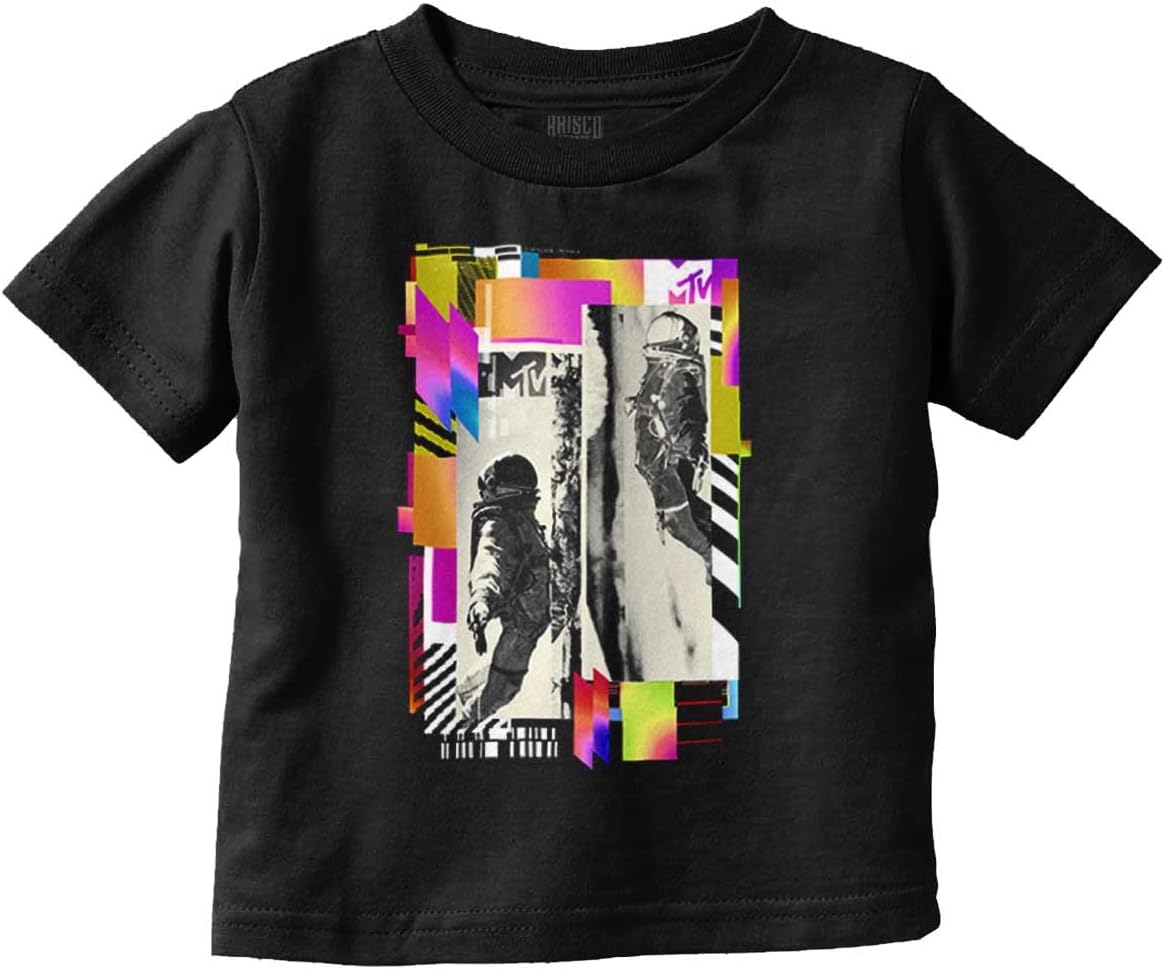 MTV Logo Vintage Moon Man Clippings Toddler Boy Girl T Shirt