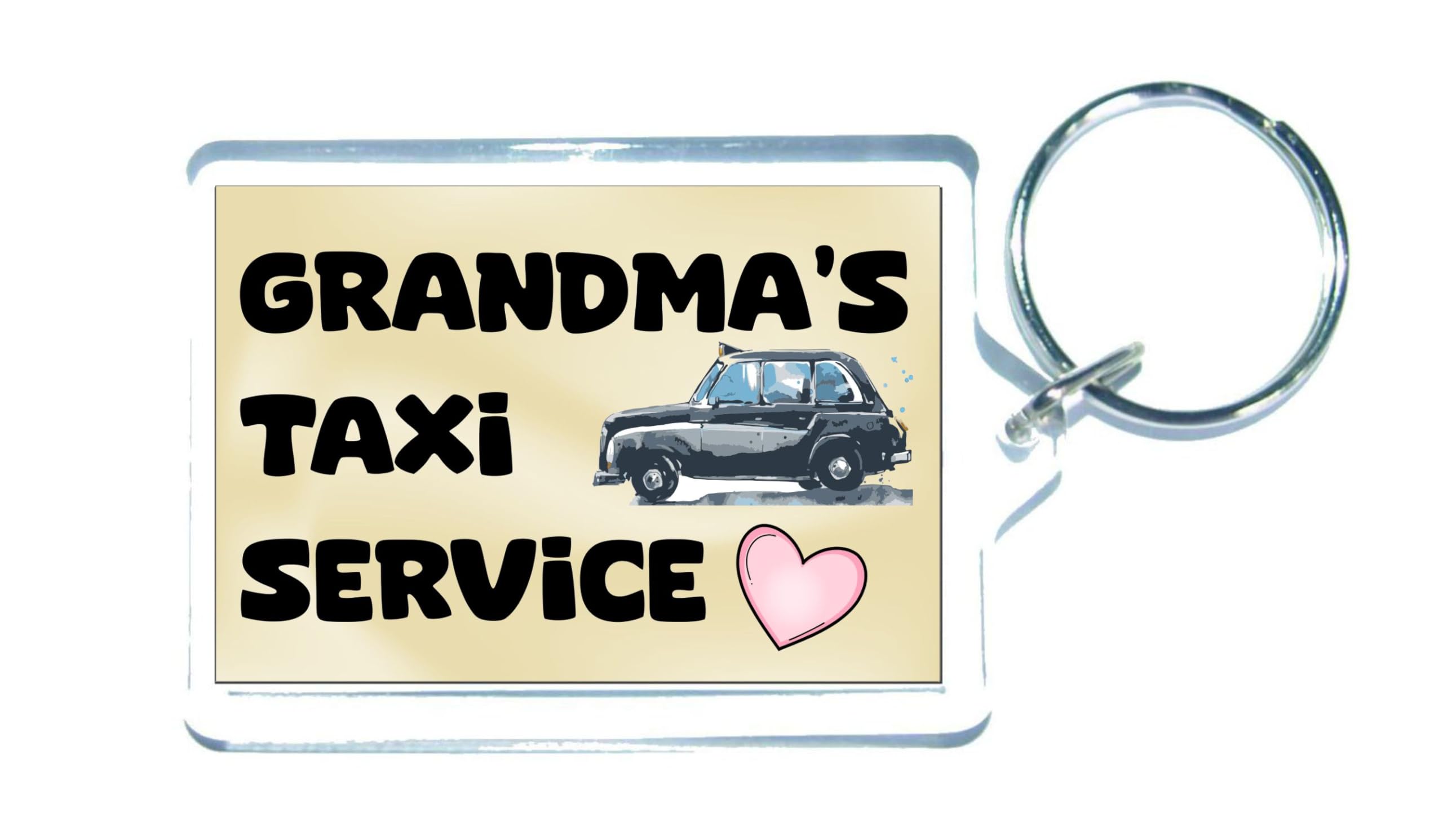 Decalarama Clear Grandma Keyring Gift – Grandma's Taxi Service – Funny Cute Novelty Family Present