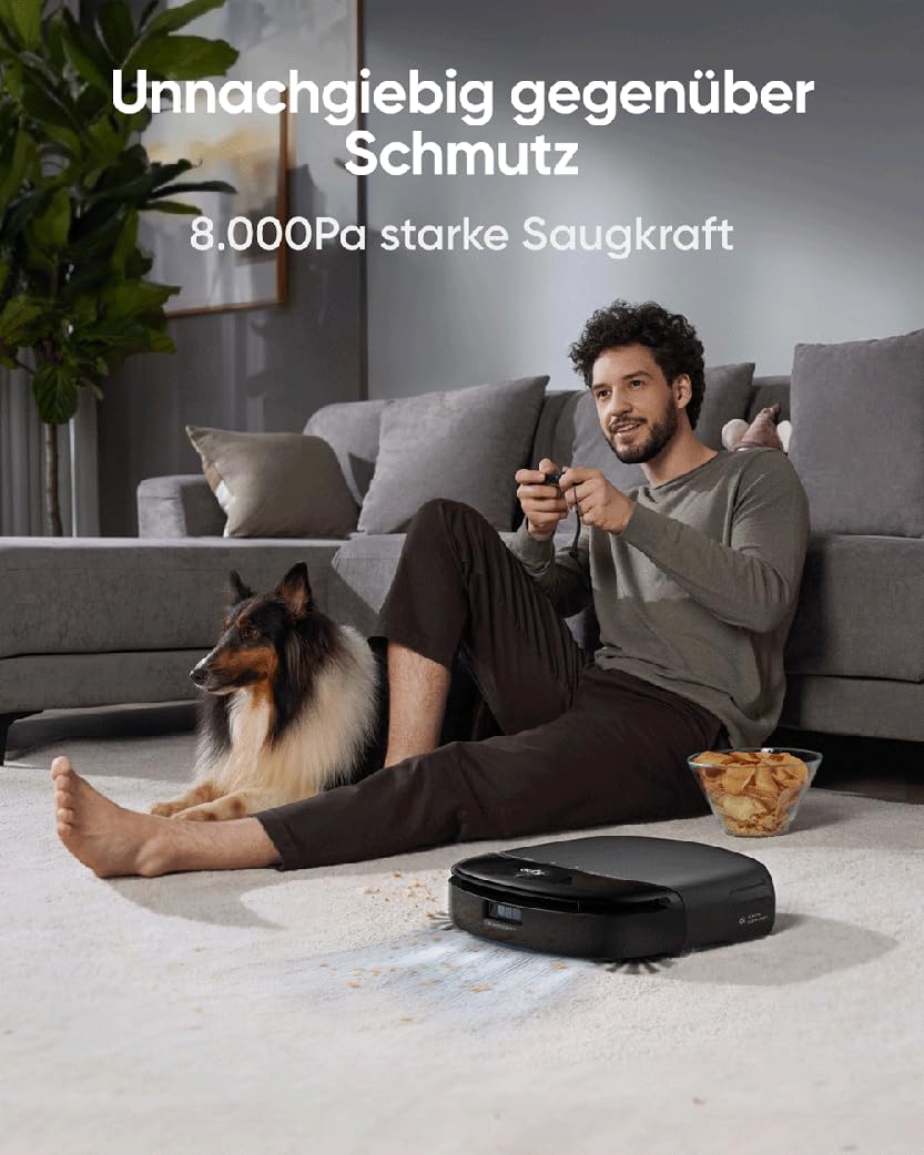 eufy S1 Pro HydroJet Saugroboter mit Wischfunktion, Revolutionäres Reinigungssystem, Ozon-10-in-1-Station, Auto-Reinigerdosierung (Generalüberholt)