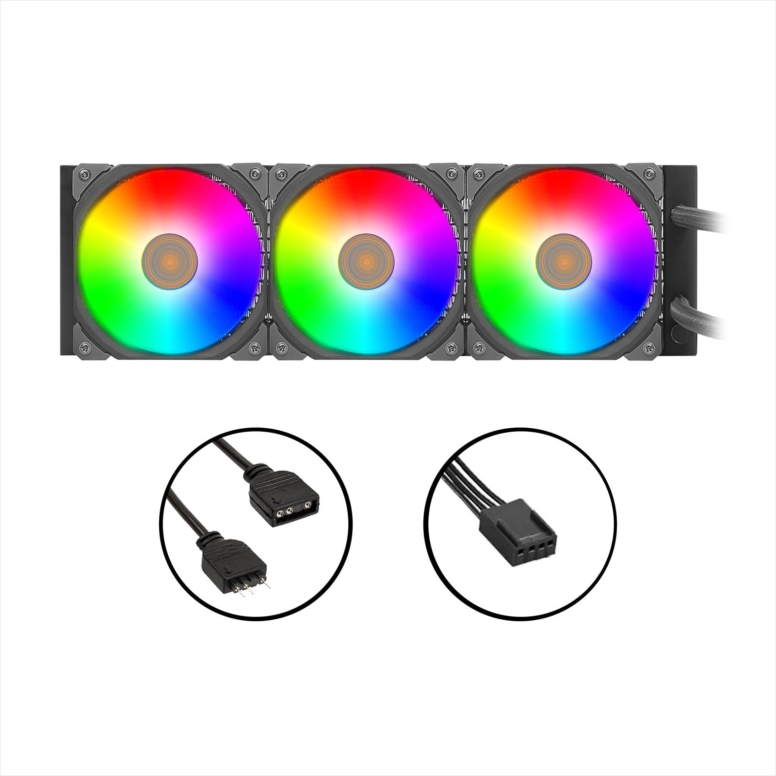 Noua Boris BR360 ARGB, Disipador de líquido CPU, TDP 320W, 3 ventiladores ARGB PWM, refrigeración por agua para AM5/AM4/TR4 y LGA 1700/1200/115x