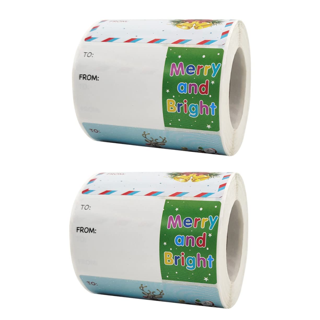 SHINEOFI 2 Juegos Pegatinas Navideñas Etiquetas Adhesivas Para Etiquetas Navideñas Etiqueta Engomada Del Arte De Navidad Sello Pegatinas Etiquetas De Etiquetas De Navidad 2 Rollos*2