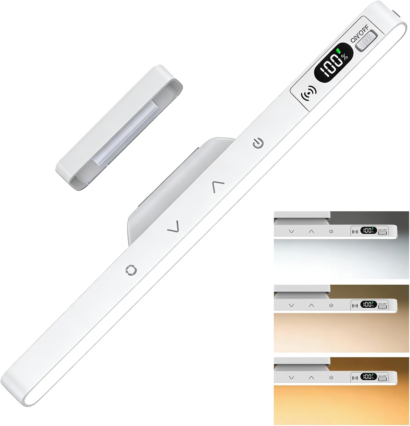 1 Pack Dimmable Mirror Lights,2500mAh Rechargeable Under Cabinet LED,5W Makeup Light with 120 LEDs, Stick On Touch, Magnetic for Cabinet, Kitchen, Closet, Bedside, Desk(11.4'')