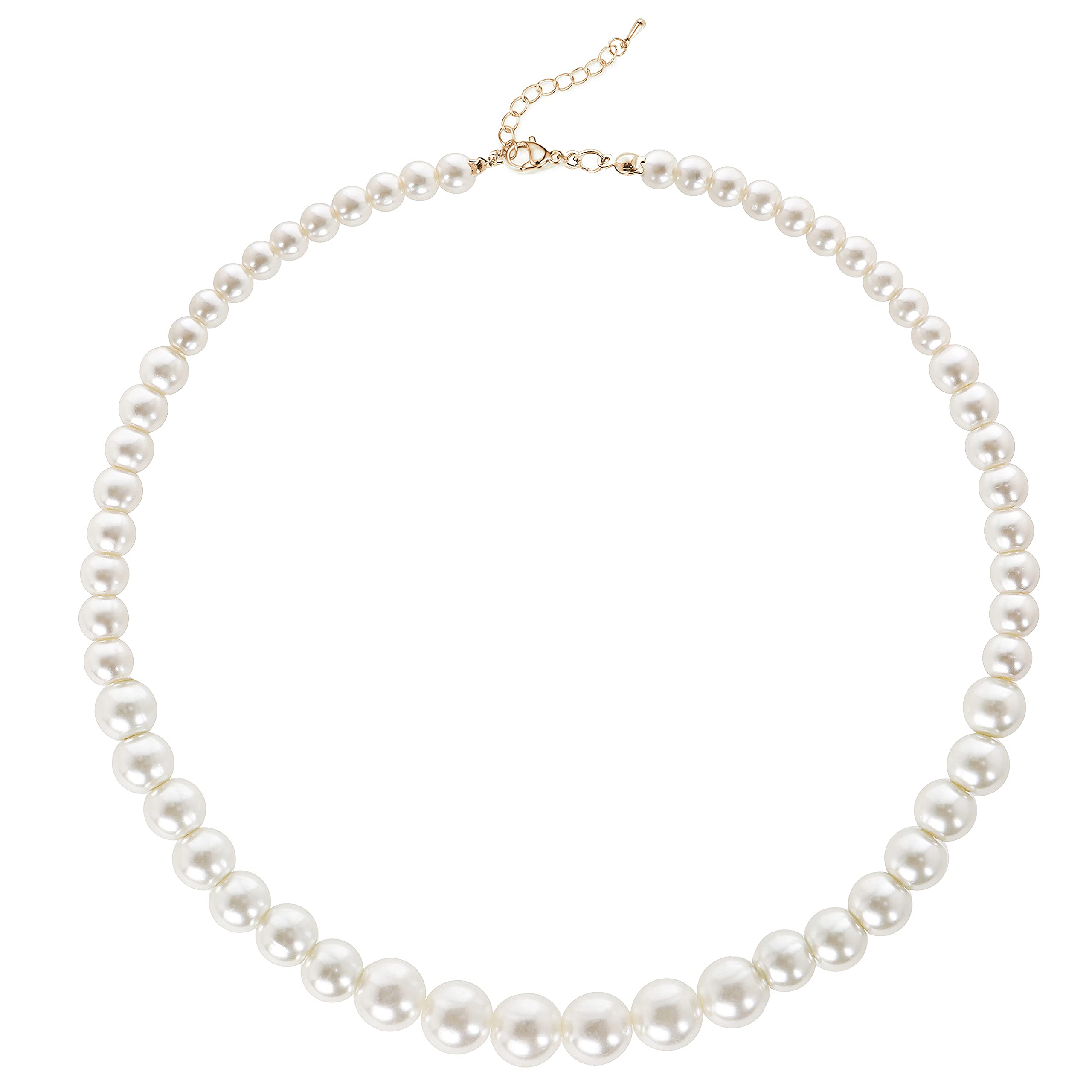 BABEYONDRound Imitation Pearl Necklace Wedding Pearl Necklace for Brides (Diameter of Pearl 6-12mm)