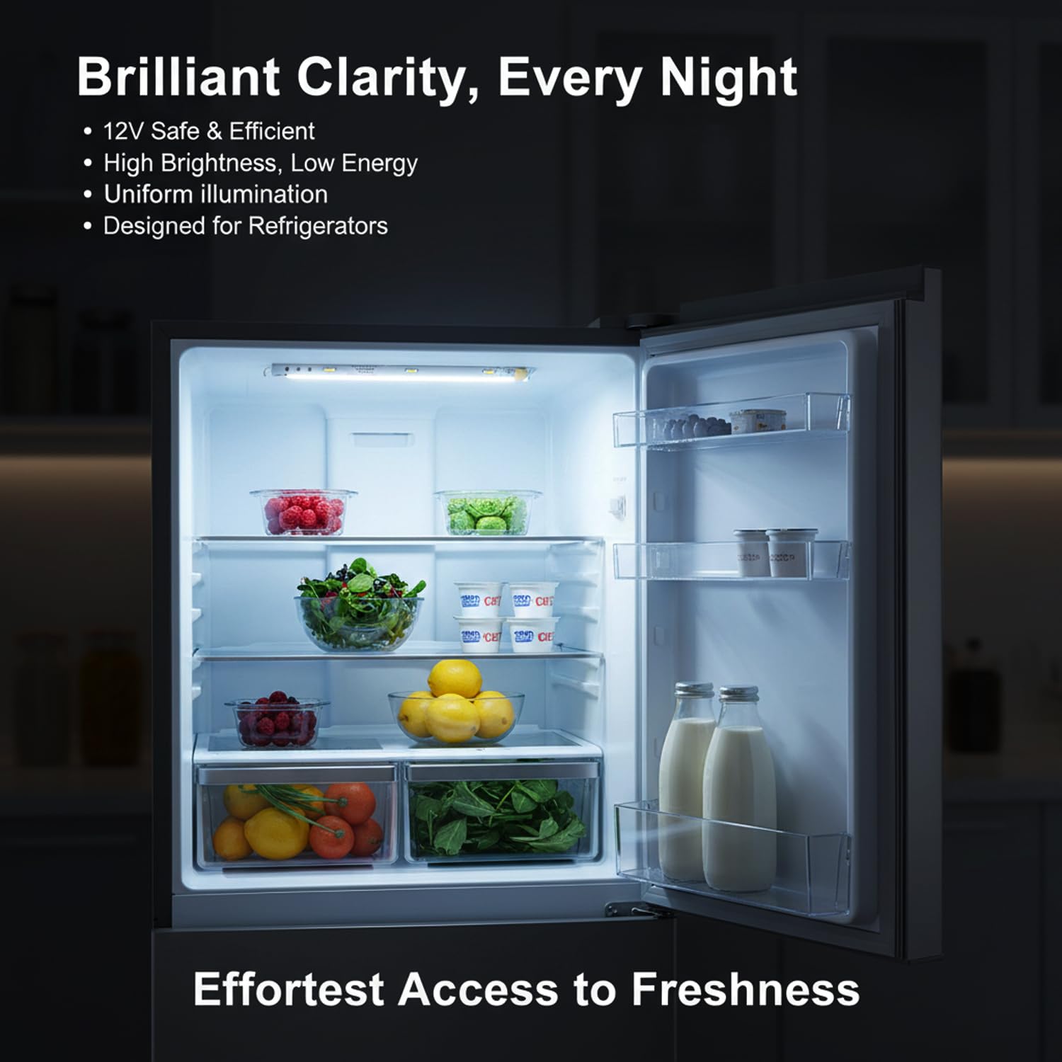 SIGANDG Tira de Luz LED Frigorifico, para refrigerador Haier BCD-575WDBI, pieza de repuesto 0064001827, Iluminación para Frigoríficos,2 piezas — view 6