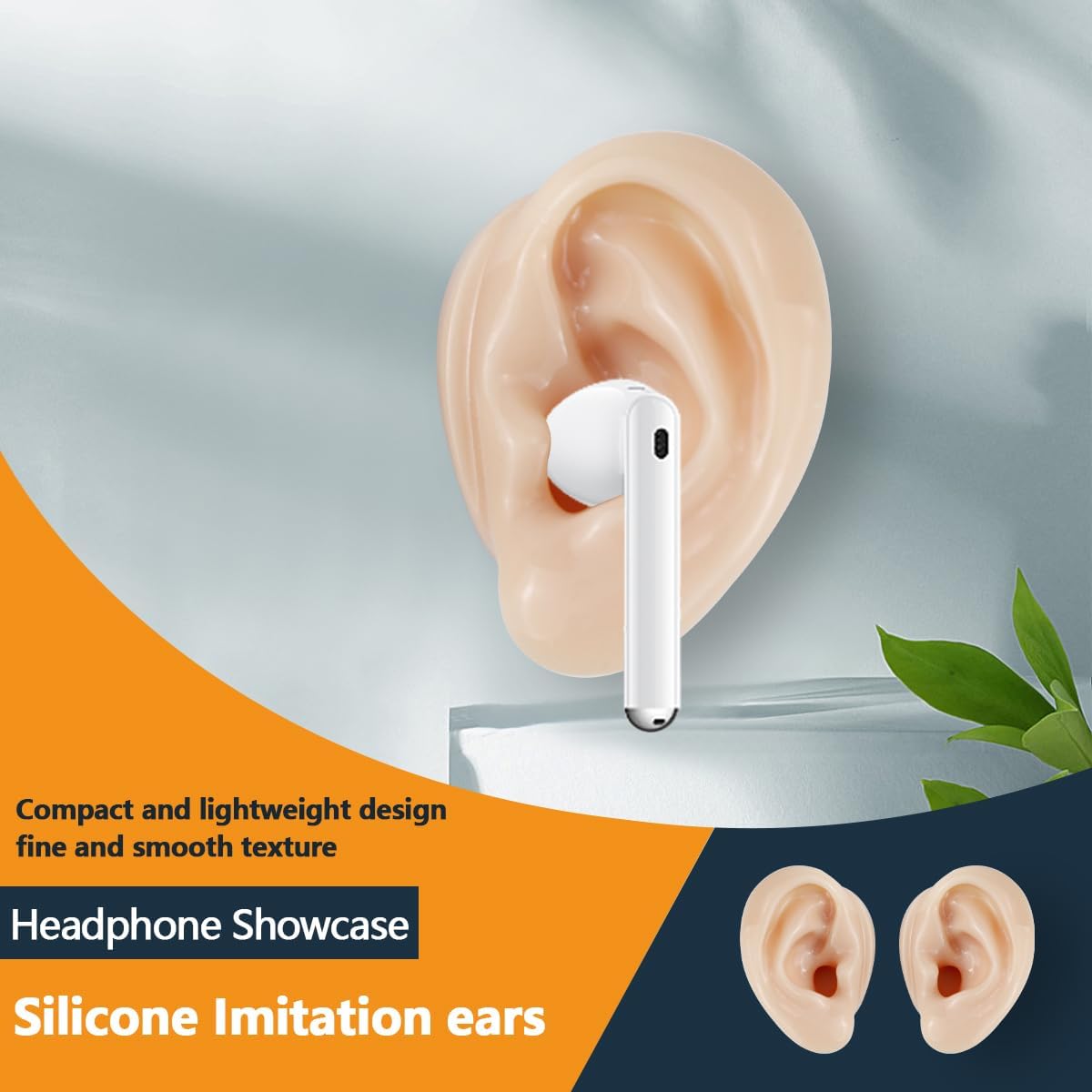 2 Pcs Silicone Ear Model, Fake Ear Models Left and Right Soft Flexible Model Fake Ear Piercing Practice,Realistic Silicone Ear Mold for Study Practice Teaching Tool, Jewelry Display - Image 4