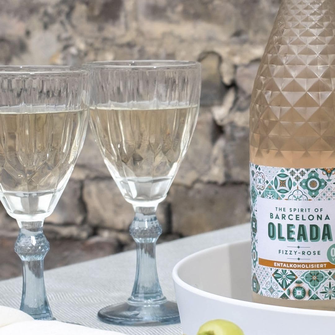 Oleada Fizzy Rosé alkoholfrei – Prickelnder Rosé Genuss ohne Alkohol, 6 x 0,75 l, feinperliger Aperitif, leichte Fruchtnoten