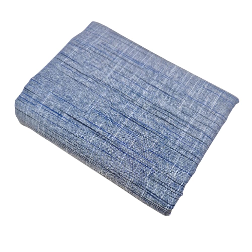 AROGMIRA Unstitched Cotton Handloom Fabric 44-Inch Width | Soft Self-Pattern | Pure Cotton Material for Kurta, Shirt, Kurti & Salwar | Ready to Stitch Fabric (Blue, 3.00 mtr)-picture-27