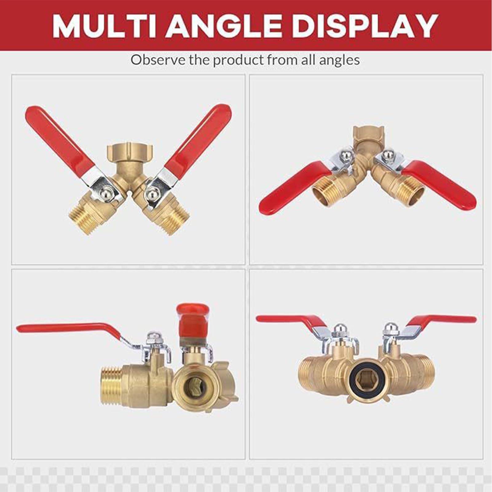 Splitter Per Tubo Da Irrigazione - Valvola In Robusto, Accessorio Per Irrigazione Filettatura GHT 3/4", Affidabile Separatore Di Rubinetto Bidirezionale, Strumento Di Distribuzione Acqua